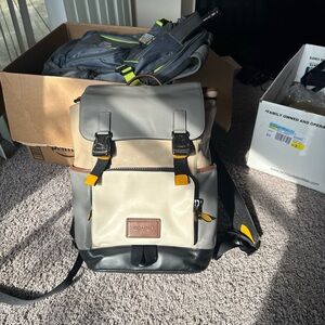 Coach Gray and Black Men's Backpack